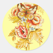 Vintage del ganador del TBA floral Pegatina Redonda