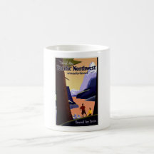 Vintage del noroeste pacífico de la visita tazas