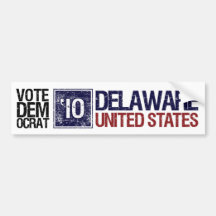 Vintage Delaware de Demócrata del voto en 2010 - Pegatina De Parachoque
