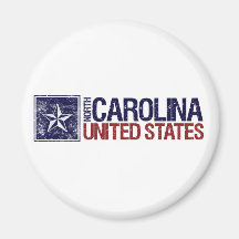 Vintage Estados Unidos con la estrella - Carolina  Imán Para Frigorífico