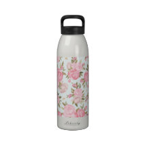 Vintage floral botella de beber