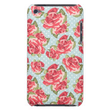 Vintage floral de los rosas de iPod del caso elega Case-Mate iPod Touch Protectores
