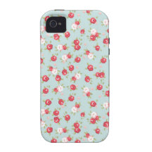 Vintage floral de los rosas elegantes lamentables vibe iPhone 4 carcasa