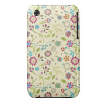 Vintage floral iPhone 3 Case-Mate cárcasa