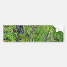Vintage floral, iris de Vincent van Gogh Pegatina De Parachoque