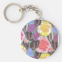 Vintage floral llavero