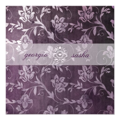 Vintage floral púrpura de la CROMATOGRAFÍA GASEOSA Anuncios Personalizados