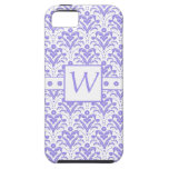 Vintage floral púrpura del damasco del art déco re iPhone 5 cárcasa