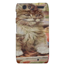 Vintage, gatito amarillo motorola droid RAZR carcasa