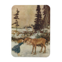 Vintage Gerda y el reno de Edmund Dulac Iman