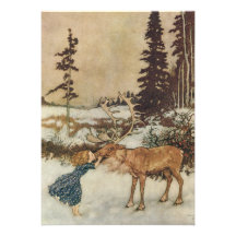 Vintage Gerda y el reno de Edmund Dulac Comunicados