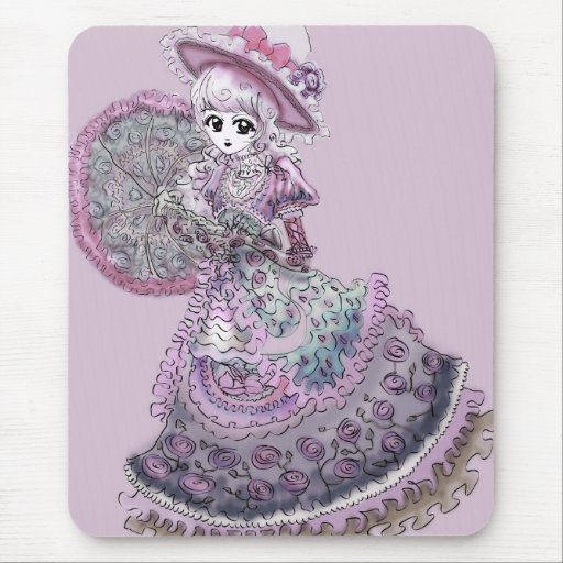 Vintage gótico de Lolita del Victorian del chica r Alfombrilla De Ratón