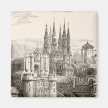 Vintage gótico del chapitel del castillo de España Imanes