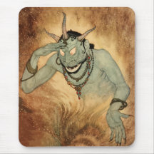 Vintage Halloween, monstruo fantasmagórico del dem Tapetes De Ratones