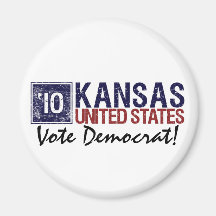 Vintage Kansas de Demócrata del voto en 2010 - Imán De Frigorifico