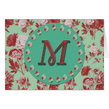 Vintage M inicial Tarjeta