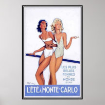 Vintage Monte Carlo, Mónaco - Poster