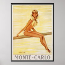 Vintage Monte Carlo, Mónaco - Poster