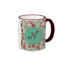 Vintage N inicial Tazas