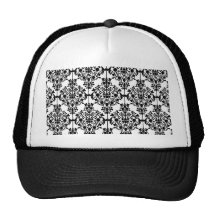 Vintage negro del modelo 1 del damasco floral gorras de camionero