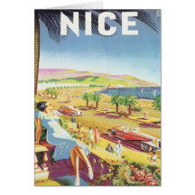 Vintage Niza Francia Tarjeta