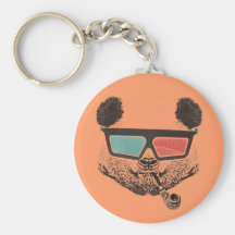 Vintage panda 3-D glasses Llavero Personalizado