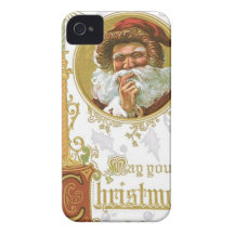 Vintage Papá Noel Case-Mate iPhone 4 Cárcasa