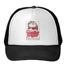 Vintage Papá Noel en chimenea Gorras
