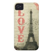 Vintage París iPhone 4 Case-Mate Cobertura
