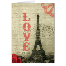 Vintage París Tarjeton