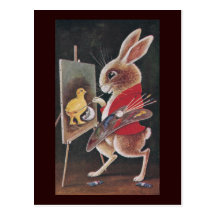 Vintage Pascua del polluelo de la pintura del cone Tarjetas Postales