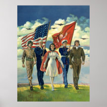 Vintage patriótico, personal militar impresiones