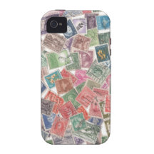 Vintage Postal Stamps Case-Mate iPhone 4 Funda