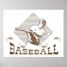Vintage, posters retros del béisbol del estilo