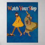 Vintage "reloj poster de su paso"