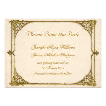 Vintage/reserva antigua del estilo del marco la fe invitaciones personalizada