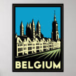 vintage retro del viaje del art déco de Bélgica Eu Impresiones