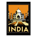 vintage retro del viaje del art déco del Taj Mahal Tarjeta
