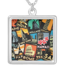 Vintage retro Europa Asia los E.E.U.U. de los post Joyerias Personalizadas