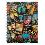 Vintage retro Europa Asia los E.E.U.U. de los post Libretas