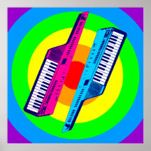 Vintage retro Keytar Synth del tigre 80s de Corey Impresiones