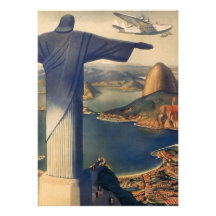 Vintage Río de Janeiro, Cristo la estatua del rede Invitacion Personal