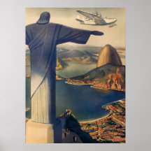 Vintage Río de Janeiro, Cristo la estatua del rede Impresiones