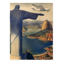 Vintage Río de Janeiro, Cristo la estatua del rede Postal