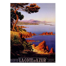 Vintage riviera francesa, Francia - Postal