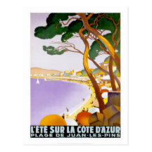 Vintage riviera francesa, Francia - Tarjeta Postal