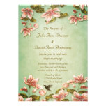 Vintage rosado de las azaleas en el boda verde de  comunicado personal  