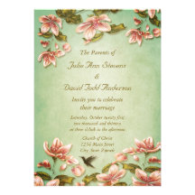 Vintage rosado de las azaleas en el boda verde de  comunicado personal  