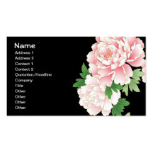 Vintage rosado hermoso del Peony floral Tarjeta De Visita