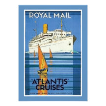 Vintage Royal Mail: La Atlántida cruza " Invitacion Personal